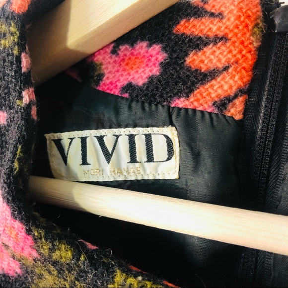 VINTAGE 1960s Vivid Hanae Mori Designer Mod A-Line GoGo Shift Dress XS S - Picture 4 of 13